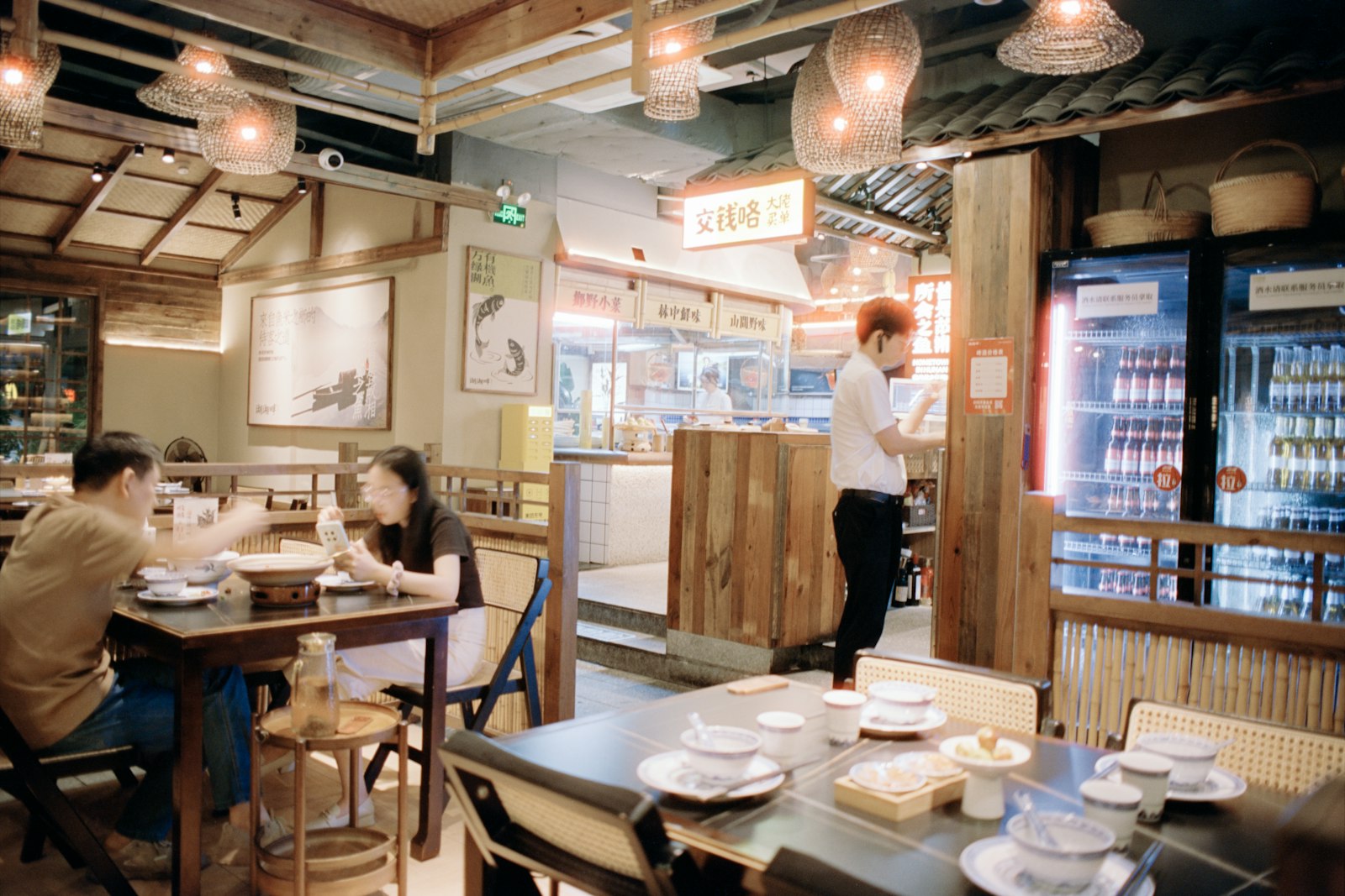 People dining in a cozy restaurant
